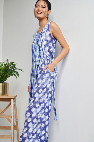 Round Neck Jumpsuit, Indigo, image 3